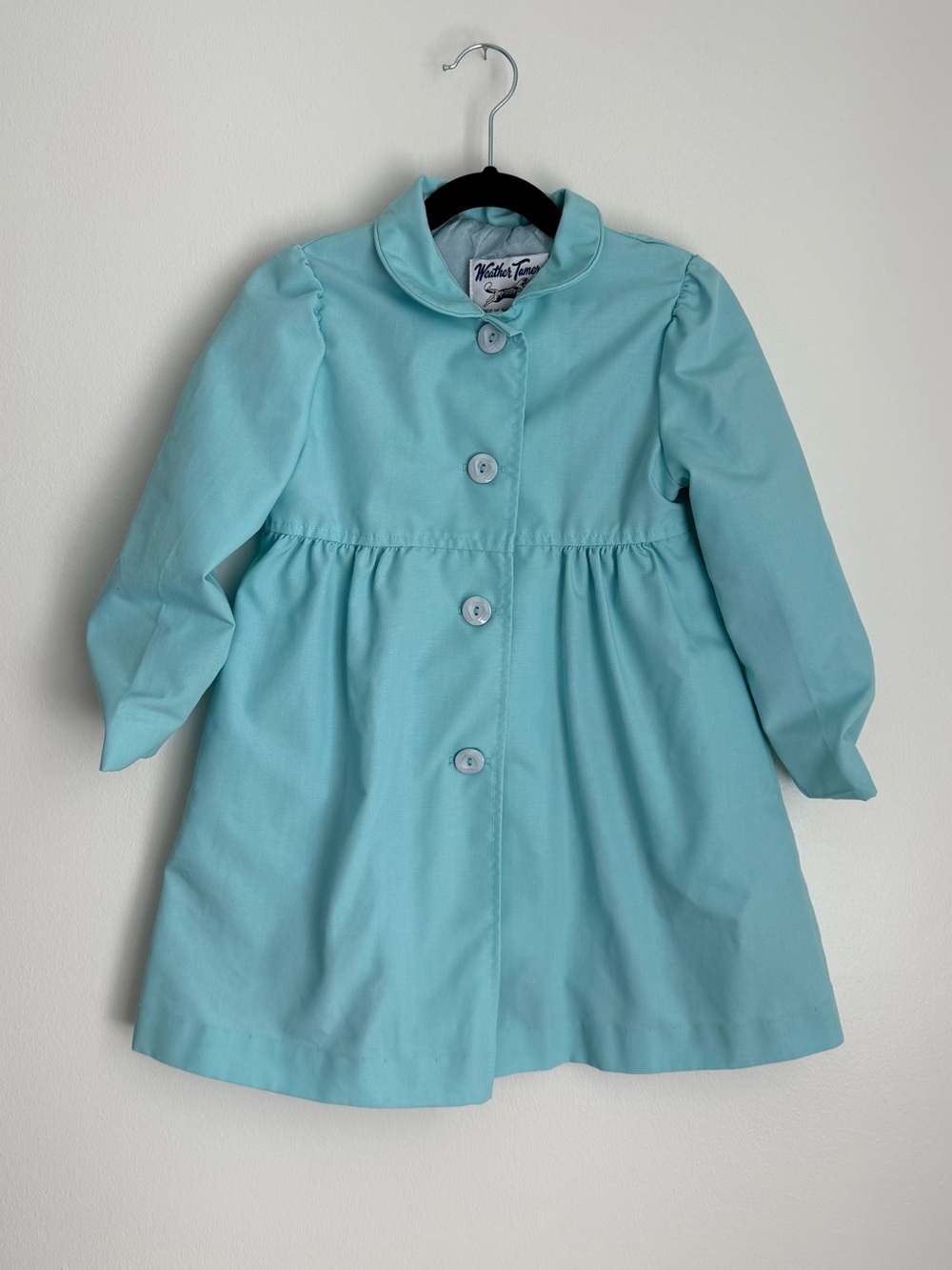 Vintage Weather Tamer Blue Children's Babydoll Coat Size 5